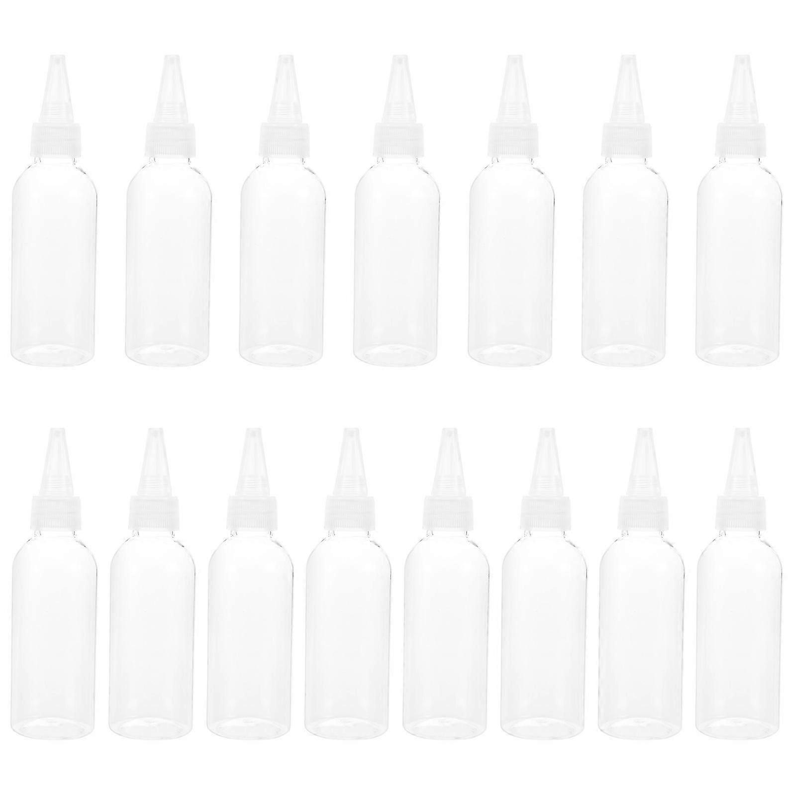Transparent Plastic Squeeze Bottles with Nozzle Tip for Storage 15pcs 80ml