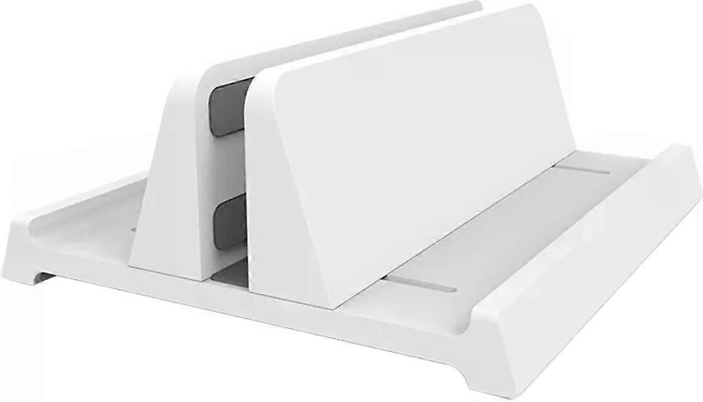 White Adjustable Vertical Laptop Stand Space Saving Holder