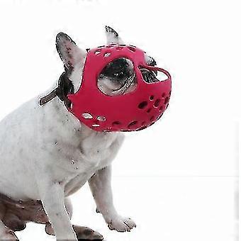 Short Snout Dog Muzzle,soft Silicone Adjustable Breathable Bulldog Muzzle For French Bulldog Shih Tzu And Pug For Biting Chewing Training