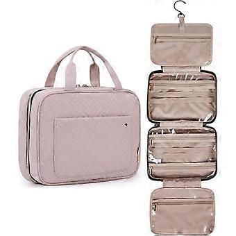 Hängende Kulturtasche Reise Große Kulturtasche Frauen Kosmetiktasche Transparent für Full-Size-Behälter Rosa