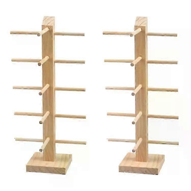 Log Glasses Display Rack-2 PCS Storage for 10 Pairs -
