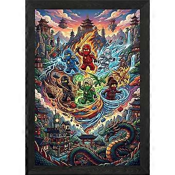 Puzzle ścienne Lego Ninjago Elemental Masters Battle Scene FDN393