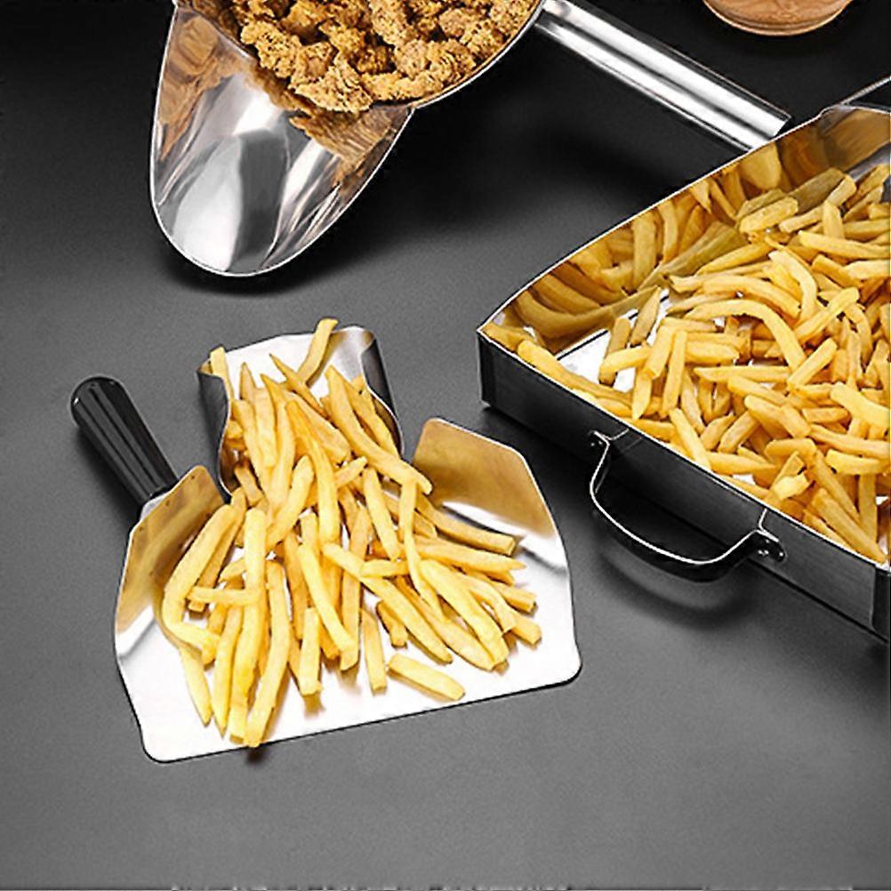 Pince à frites en acier inoxydable noir avec poignée unique