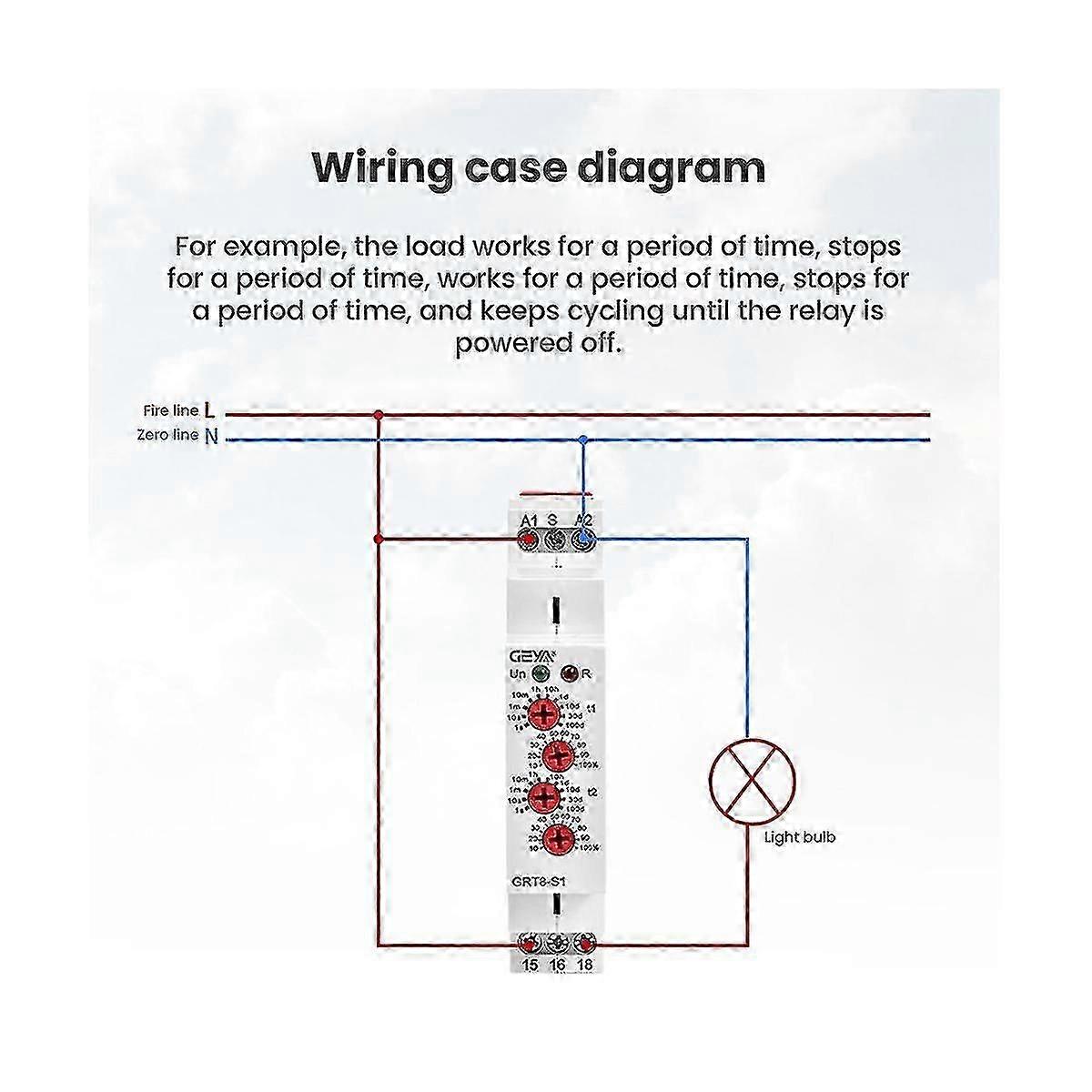 Electronic repeat relay GRT8-S1 for AC/DC 12-240V circuits