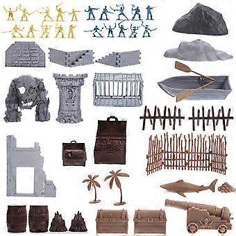 Kids Pirate Toy Miniature Pirate Figurines Kit for 1Set of Small Action Figures