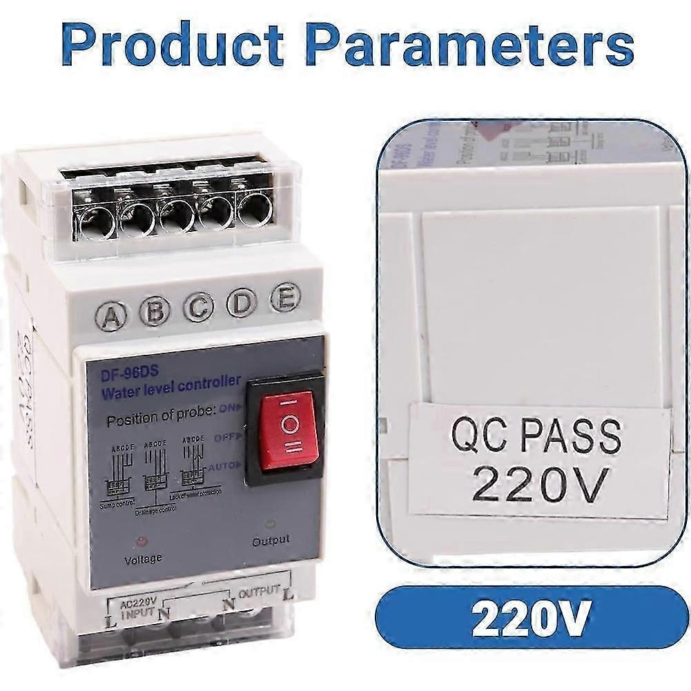 Automatic Water Level Sensor Water Level Regulator Level Controller Level Sensor AC220V DIN Rail Mounting (DF-96DS)