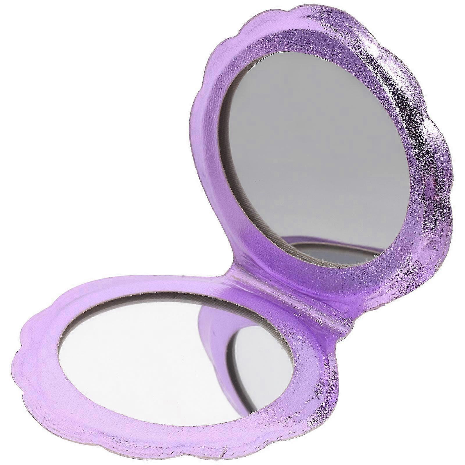 Hologram Mirror Double Side Folding Shell Shape Portable Makeup Mirror