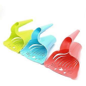Cat Litter Scoop - Large Hole, Vertical, Pink - 15x20x5cm