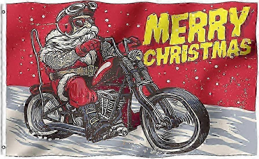 Cool Santa Clous Double-Stitched Flag