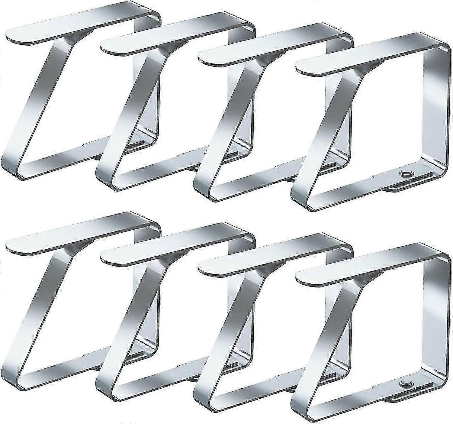 8 Stainless Steel Tablecloth Clips Compact