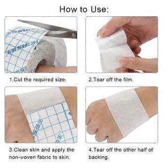 Ademend, niet-geweven zelfklevend medisch verband, medisch fixatieverband, 10 cm x 10 m