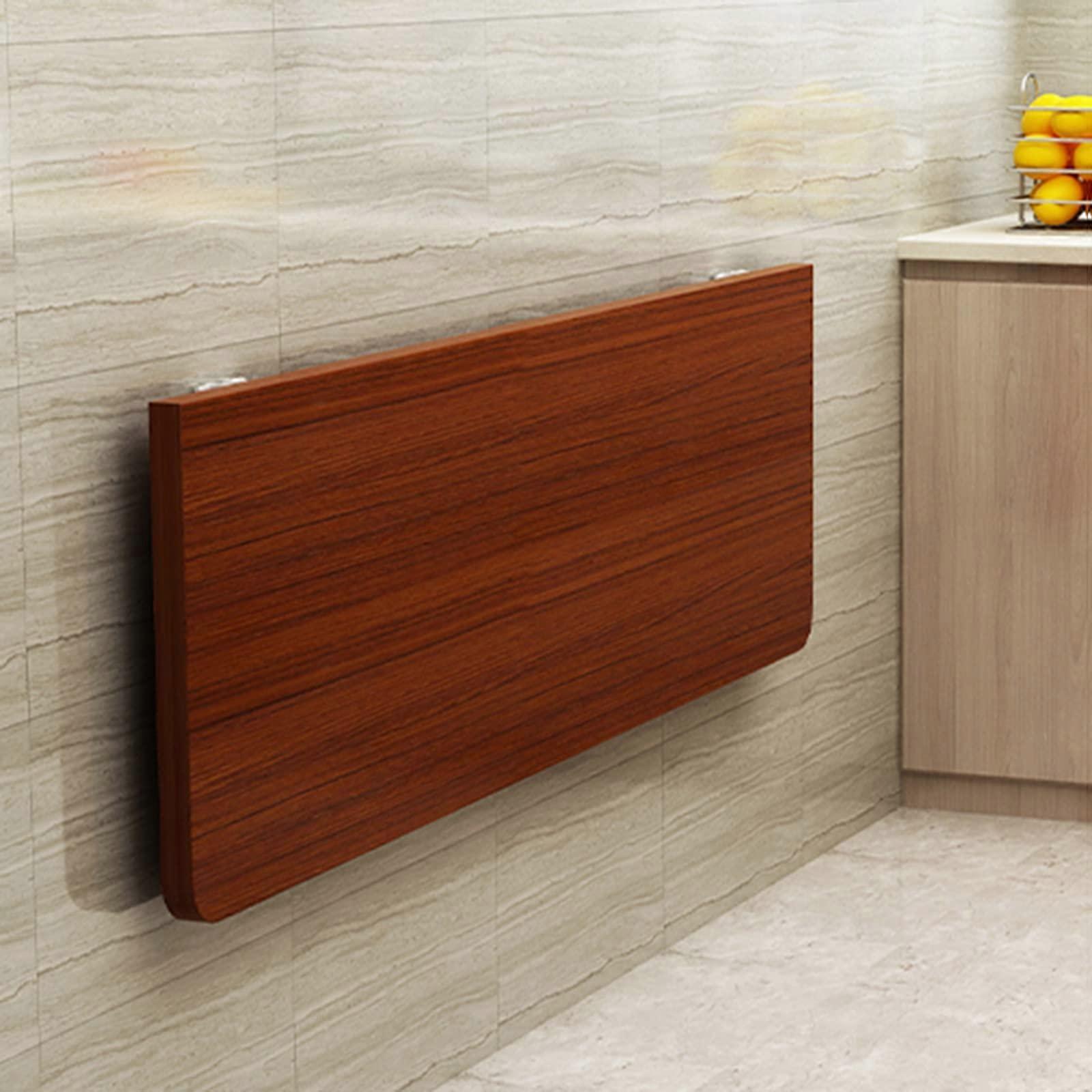 Folding Wall Table with HeavyDuty Triangle Bracket, SpaceSaving Drop Leaf Desk for Small Spaces Kitchen Dining