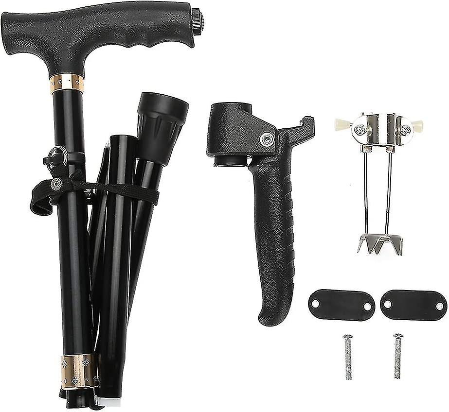 Walking Stick With Led Light, Folding Anti Slip Height Adjustable Aluminum Alloy Gift