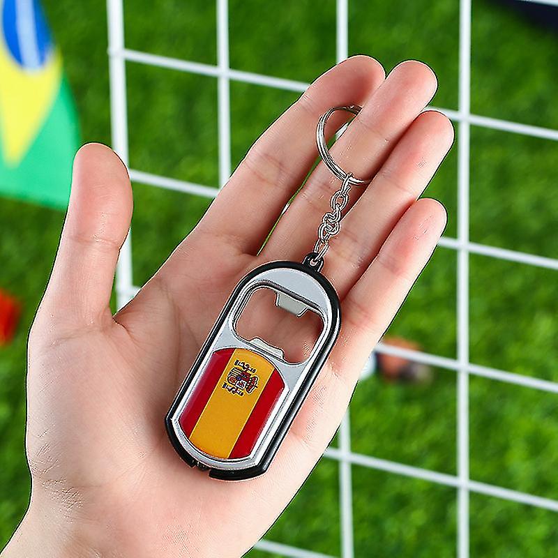 5 Pieces World Cup Football Peripheral With Lights Bottle Opener Key Ring National Team Souvenir Fans Small Gifts