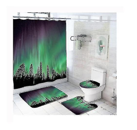 Bath Rugs Bathroom Accessory Sets Waterproof Polyester Luxury Bath Sets For 4 Piecegroup2