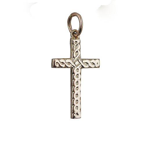 9ct Gold 20x12mm Celtic knot embossed Cross