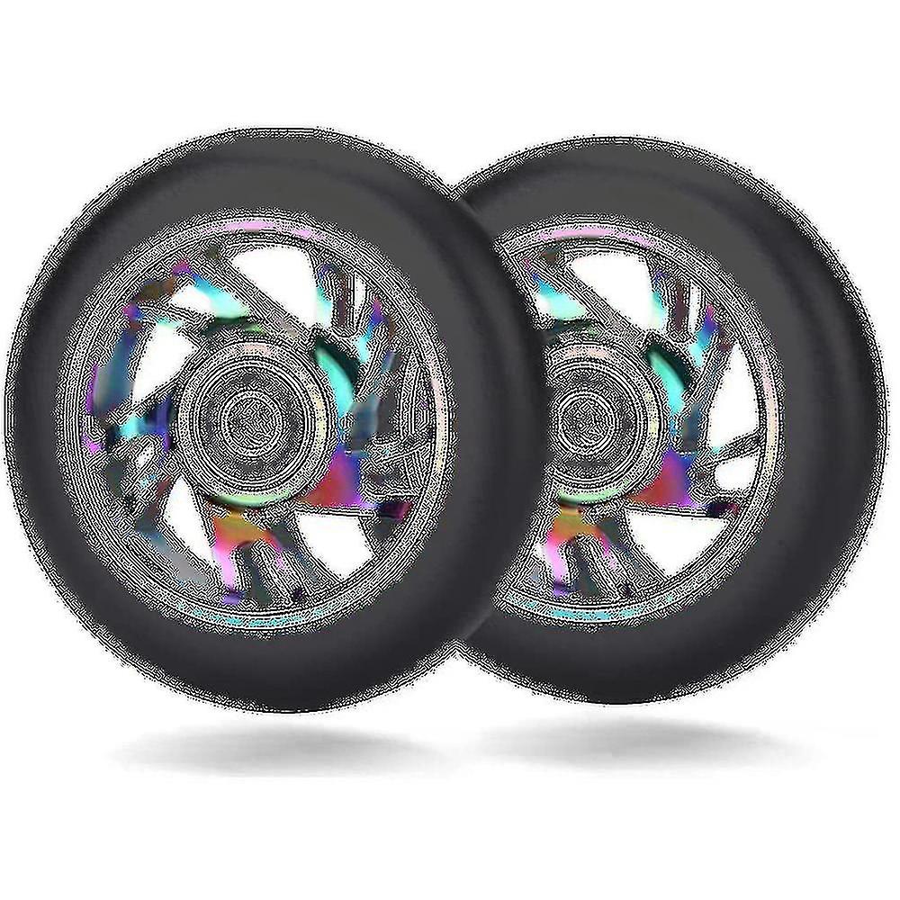 2 Stück 100mm Roller Ersatzräder mit Lager Stunt Roller Pu Räder für schaukelnde Autos, Extre