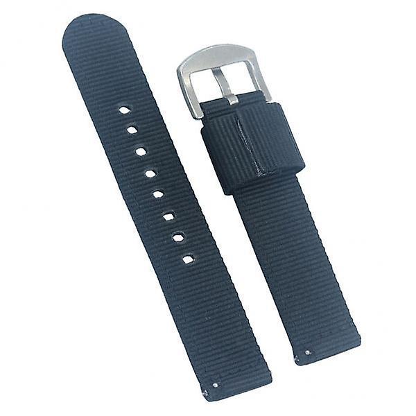 2xNylon Quick Release Replacement Watch Band Strap for Smartwatch  Black 20mm