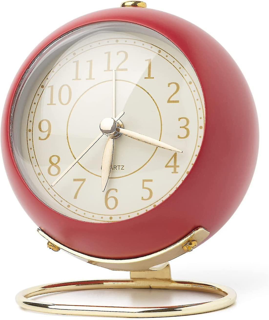 Desk Clock Battery Powered Bedroom Silent Alarm Clock Retro Aesthetic Clock