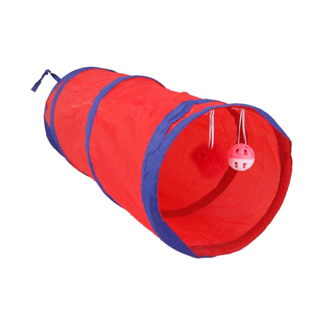 Pop Up Cat Dog Pet Rabbit Puppy Play Tunnel Exercise Activity Toy Red