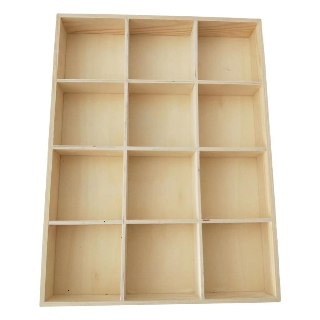 雑貨収納ボックス木製12グリッド化粧品ジュエリー12グリッドのための牧歌的