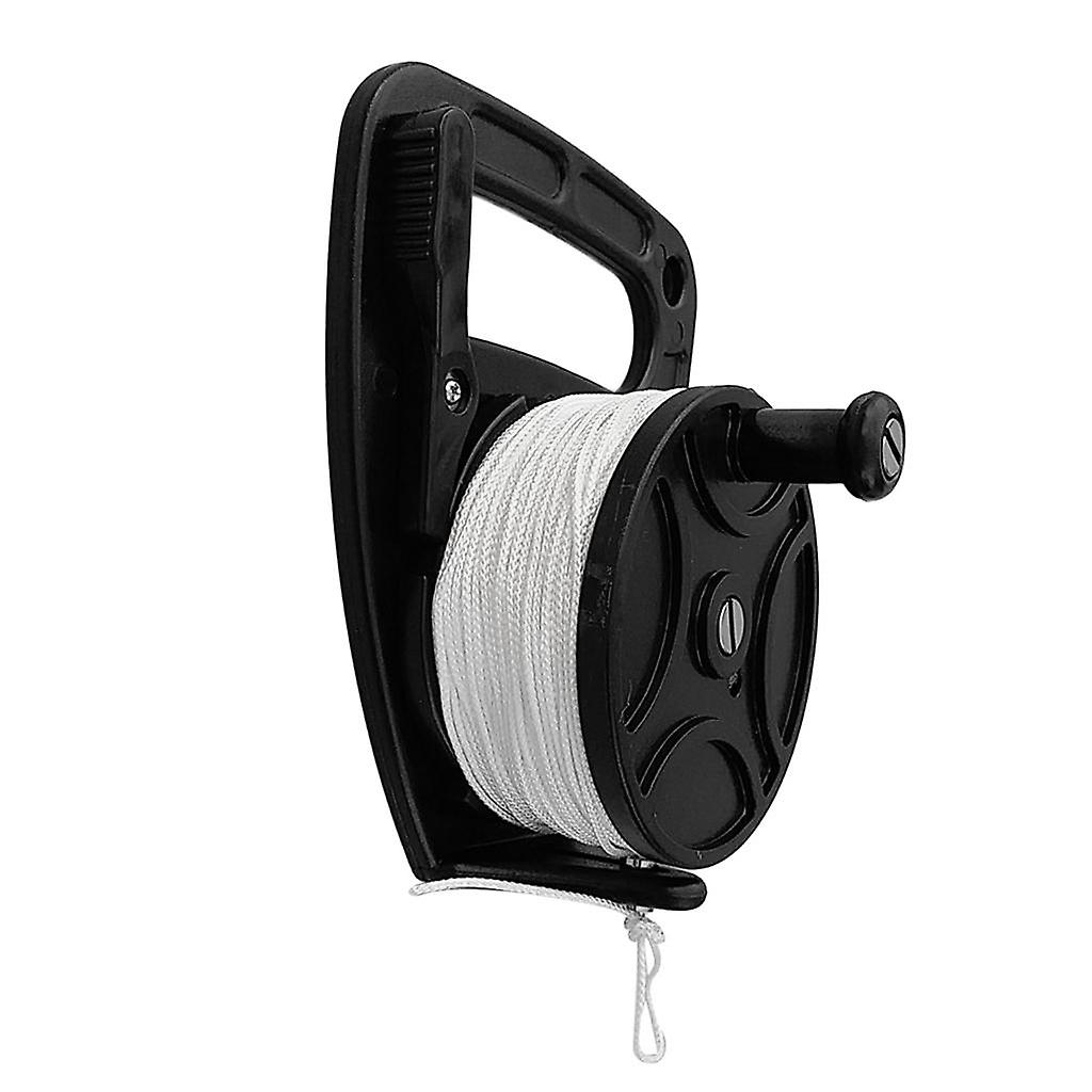 Scuba Diving Wreck SMB Dive Reel with Handle and 150ft Line Black