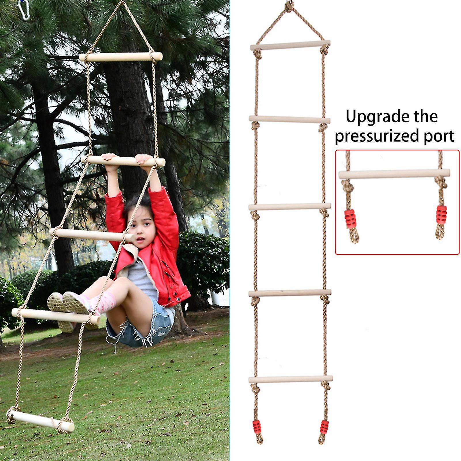 Rope Ladder Kids Climbing Obstacle Wooden Swing Rope Ladder Children ...