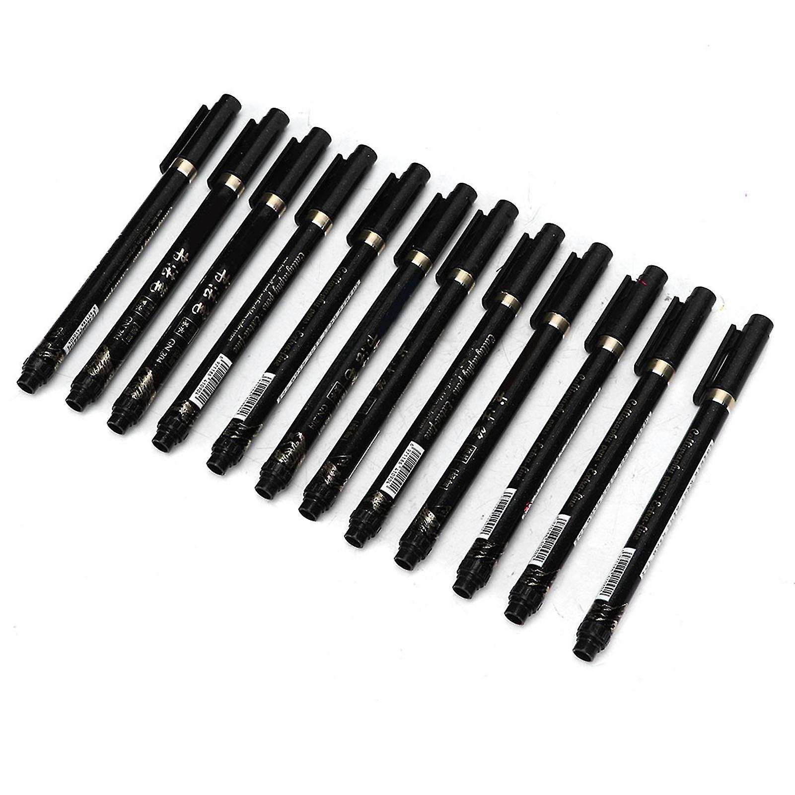 12pcs Medium Calligraphy Practice Pens Refillable Soft Brush