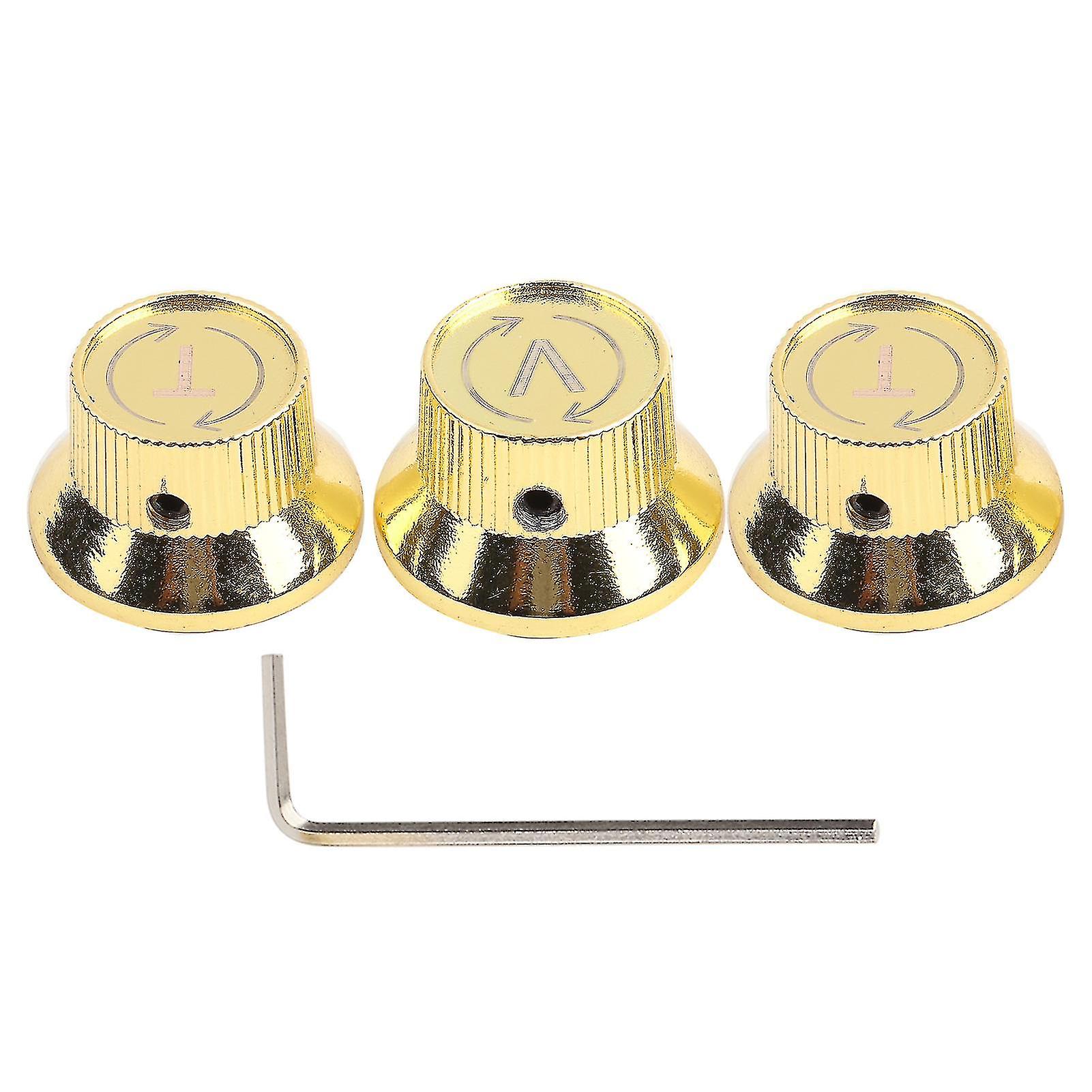 Guitars Volume Tone Control Knobs Button Accessory for Electric Guitar(Golden)