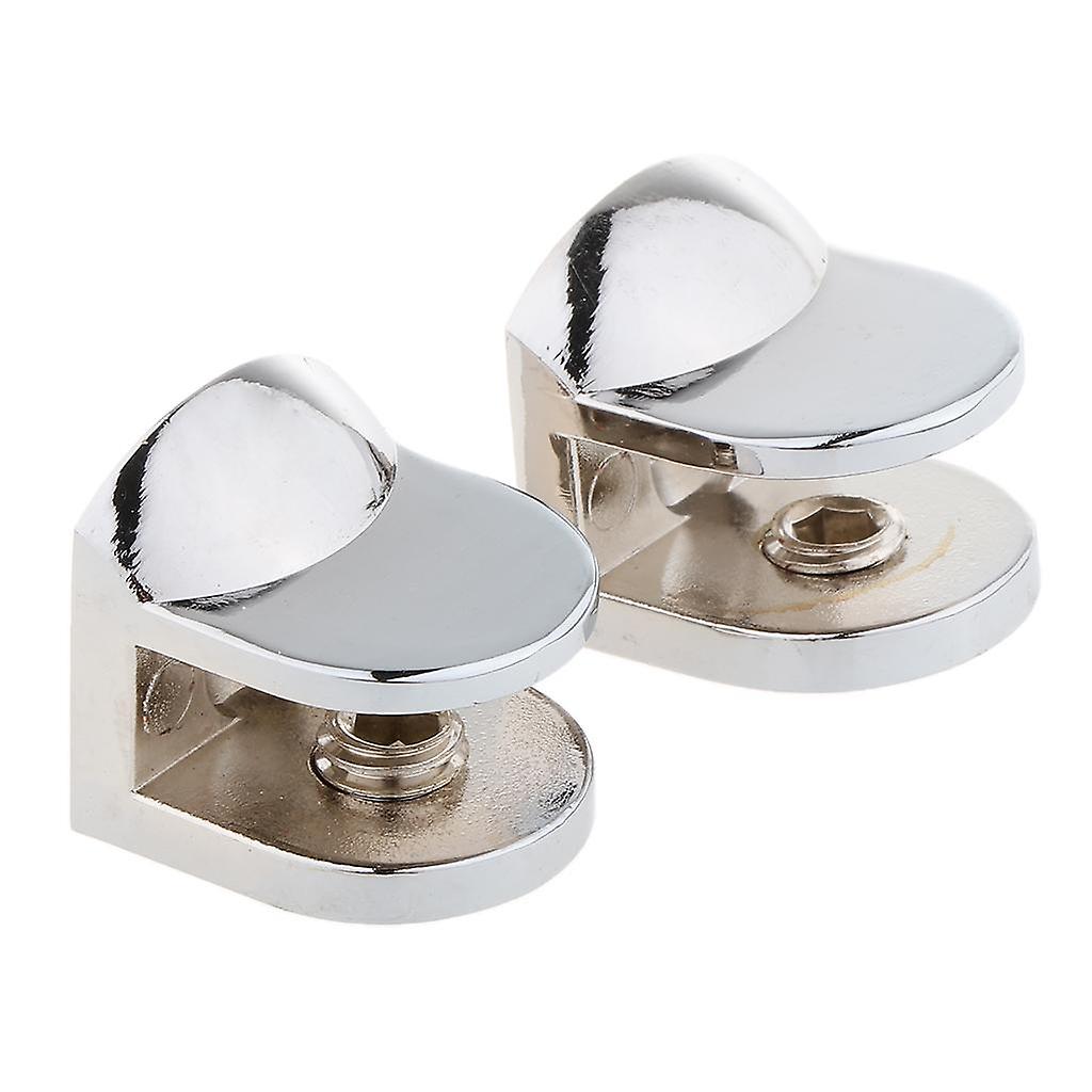 2pc Adjustable Zinc Alloy Fixed Glass Holder Flat Handrail Bracket 6-8mm