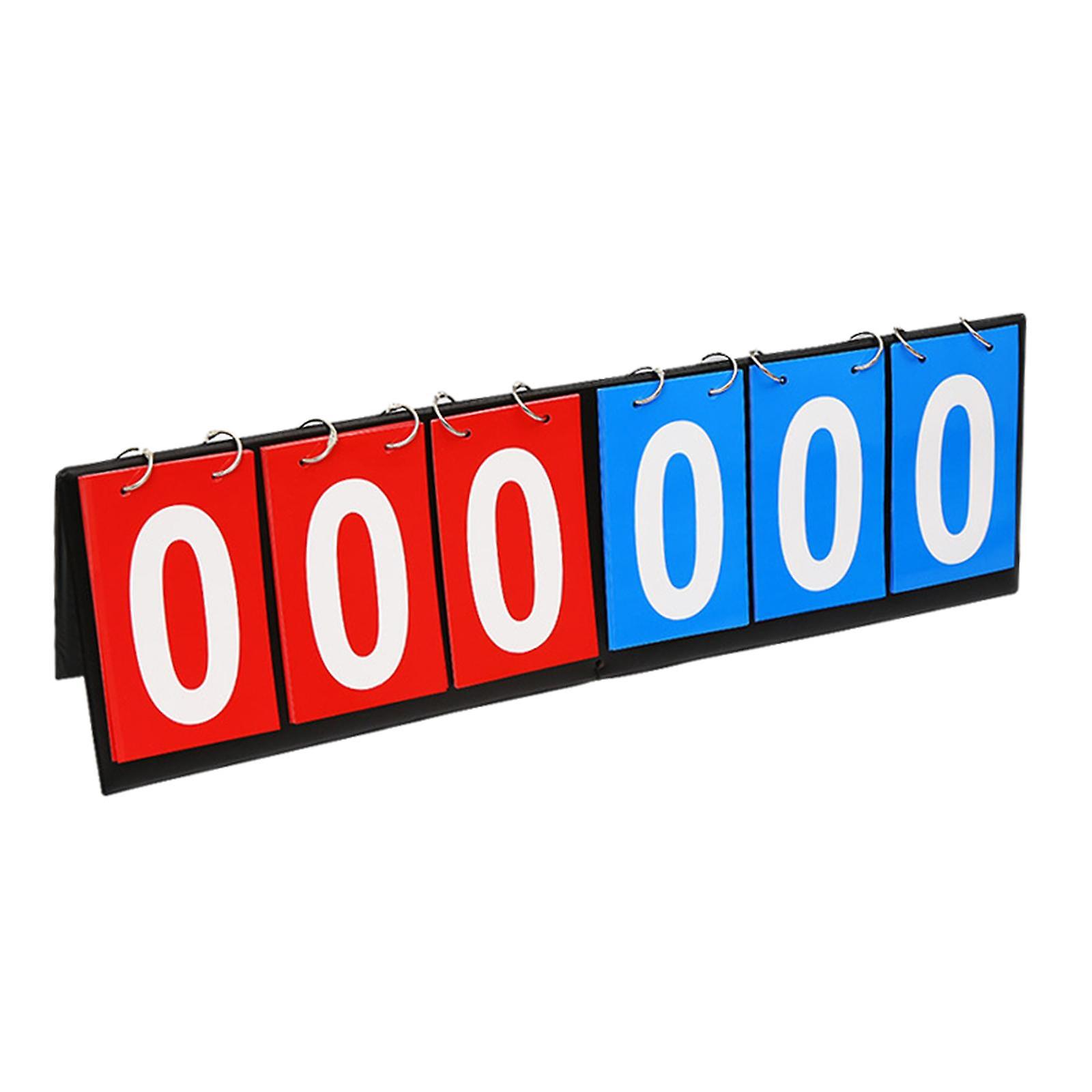 6 digits Table Top Scoreboard Portable Scoring for Tennis Ball Indoor Games Red