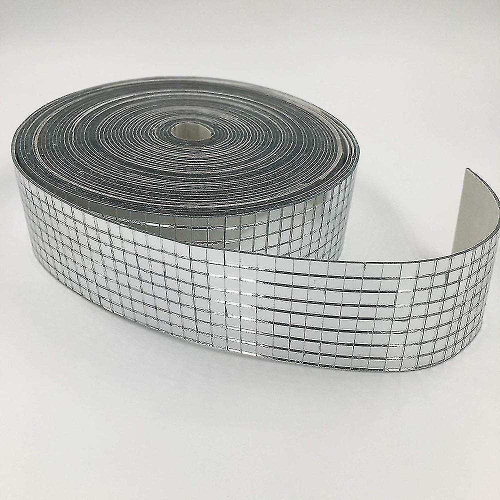 Roll Self-adhesive Glass Craft Mini Square & Round Mirrors Mosaic Tiles Wuqx