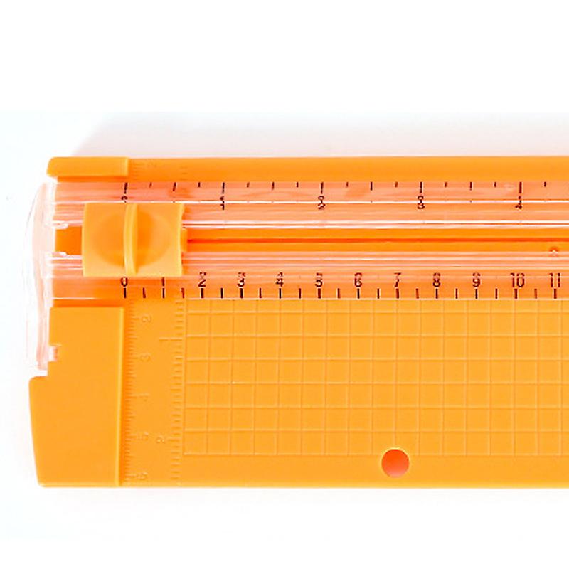 A4 Paper Cutter Accurate Scale Portable Orange Small Paper Cutter with Movable Guide for School Office Orange 