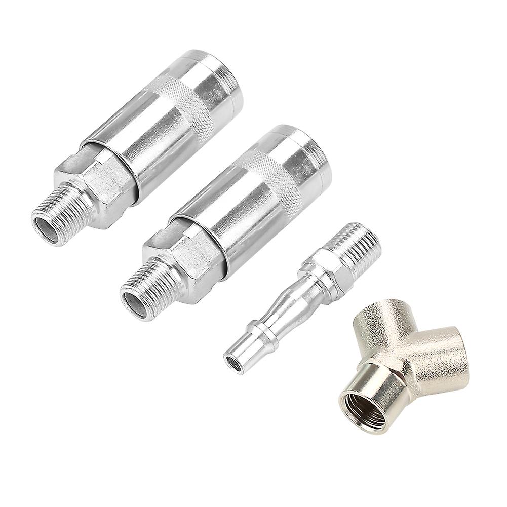 Quick Fitting - 1/4" BSP Y Piece 3 Way Pneumatic Quick Fitting Air Pump Compressor Connector