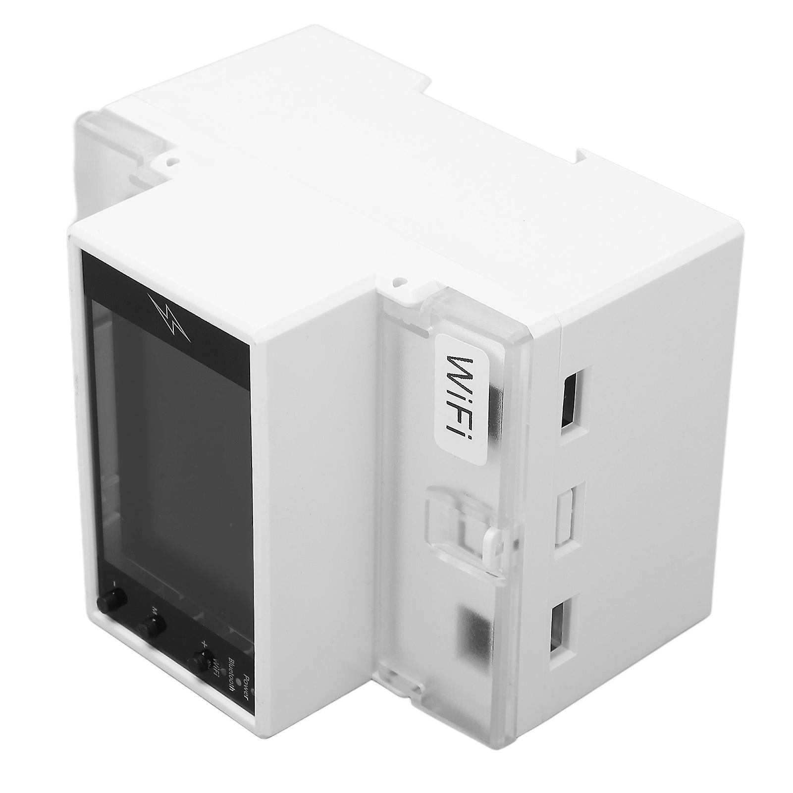 Multifunctional Power Meter DIN Rail 2.4in TFT Display Electric Energy Monitor WIFI Switch AC85‑265V 