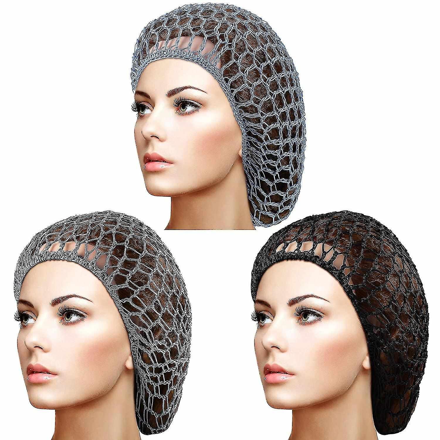 3Pcs Filet À Cheveux Pour Rouleaux Femmes Cheveux Net Maille Cheveux Net