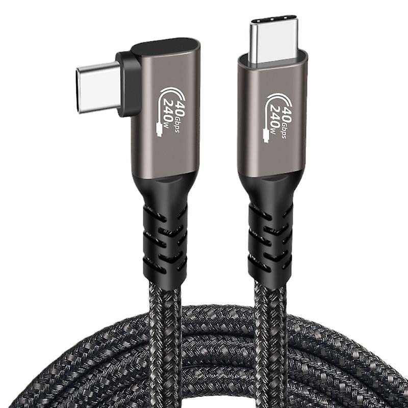 8K60hz 40Gbps Type C to C Cable 90 Bend for Fast Charging and Data Transfer