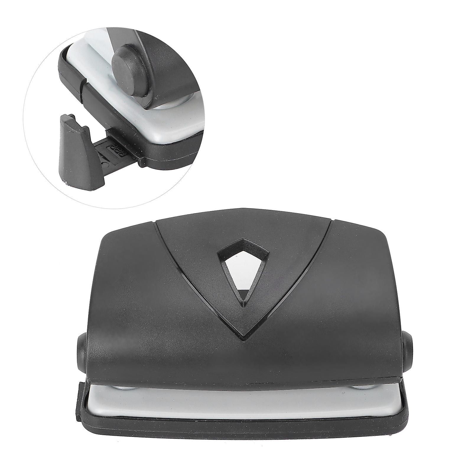 Hole Punch Small Plastic Adjustable Positioning Punching Machine for Stationery BindingBlack