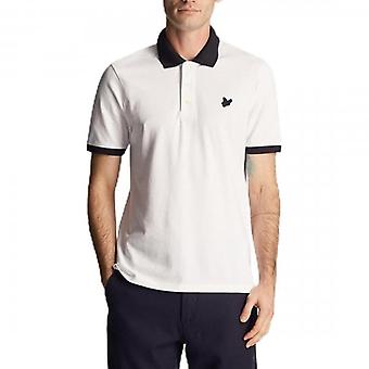 Men's Lyle & Scott Tonal Ringer Pique Polo White/Navy X187 SP2014V