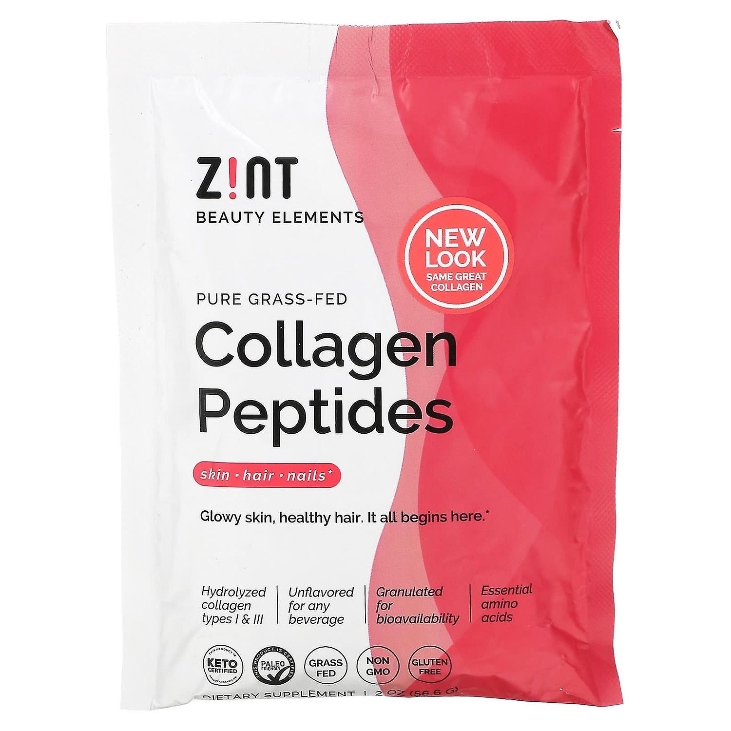 ZINT, Pure Grass-Fed Collagen Peptides, Unflavored, 2 oz (56.6 g)
