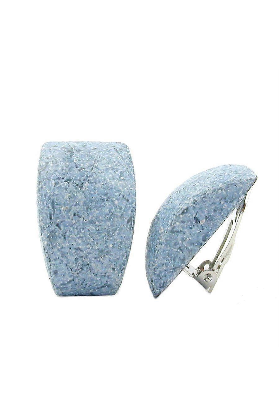 Clip-on Earring Trapezium Blue Stone - Gl07241