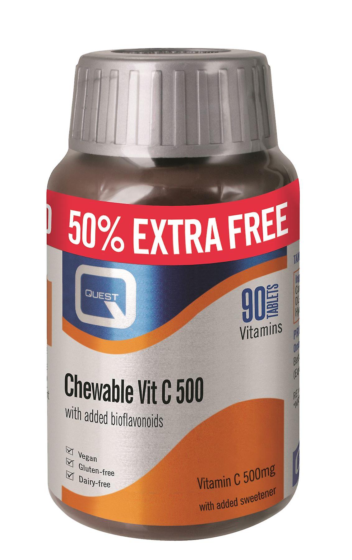 Quest Chewable Vitamin C - 500mg - 60 Tablets