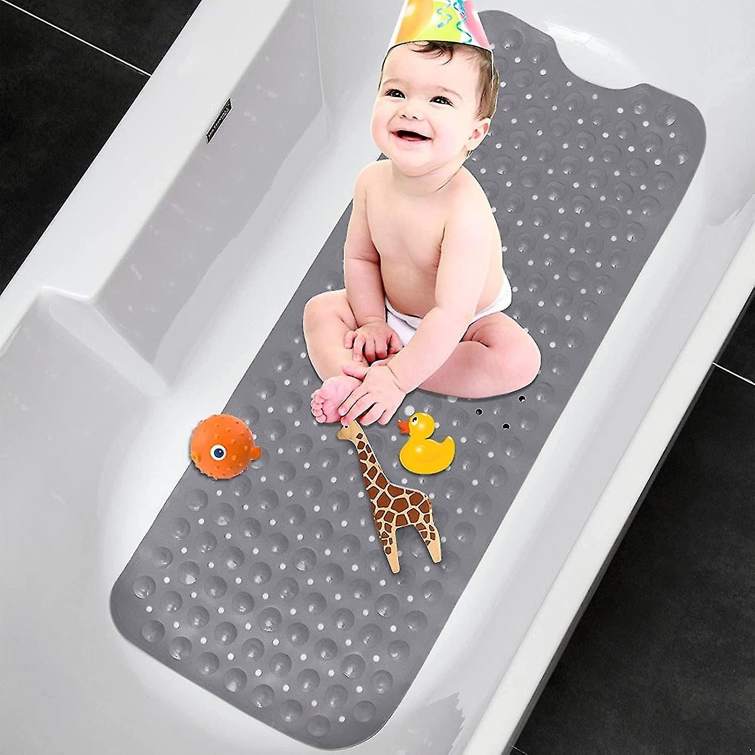 Non-slip bath mat, 100 X 40 cm shower mat, extra long machine washable bath mat, non-slip bath mat i