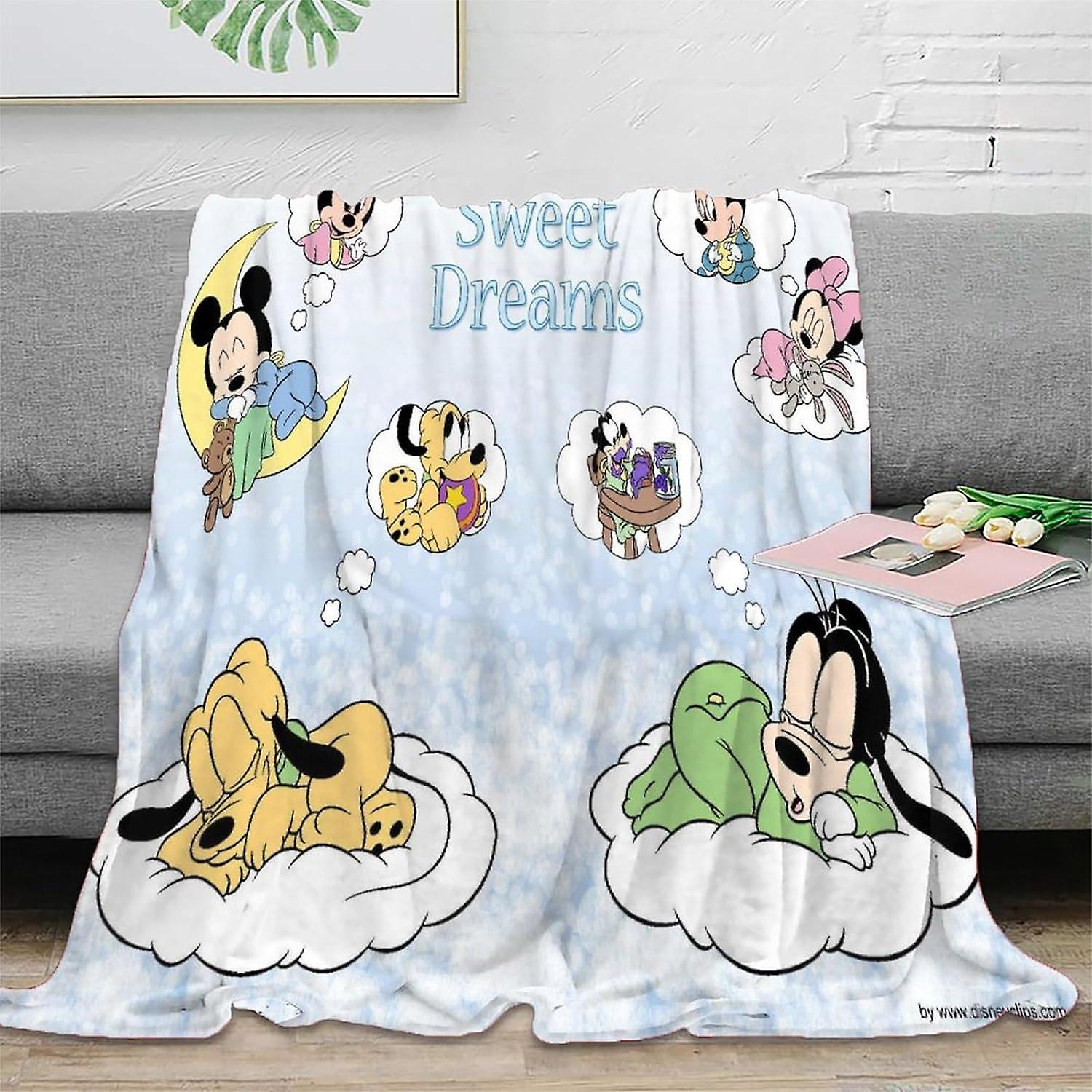 3D Mickey Mouse Blanket Super Ultra Soft Flannel Fleece Blanket Throw Fluffy Warm Cozy Flannel Microfiber Blanket for Bed And Sofa Throw Fit All Seaso