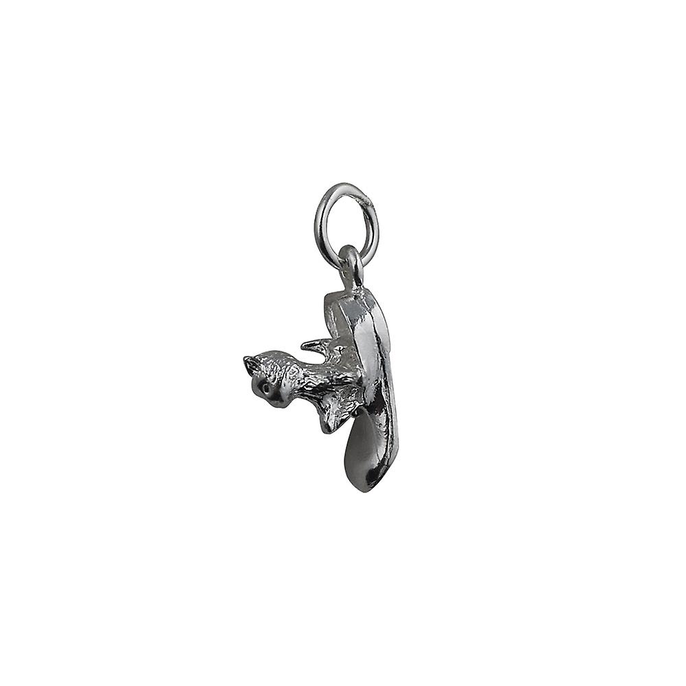 Silver 15x6mm Cat in Shoe Pendant or Charm