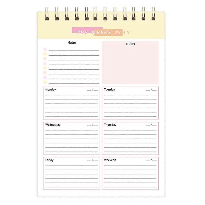 A5 Weekly Planner Notebook Memo Vertical Yellow