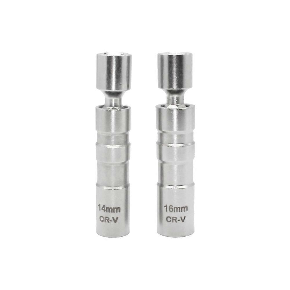 Spark Plug Socket Wrench Enhanced Magnetic Removal Tool Driver (Silver) (2pcs)