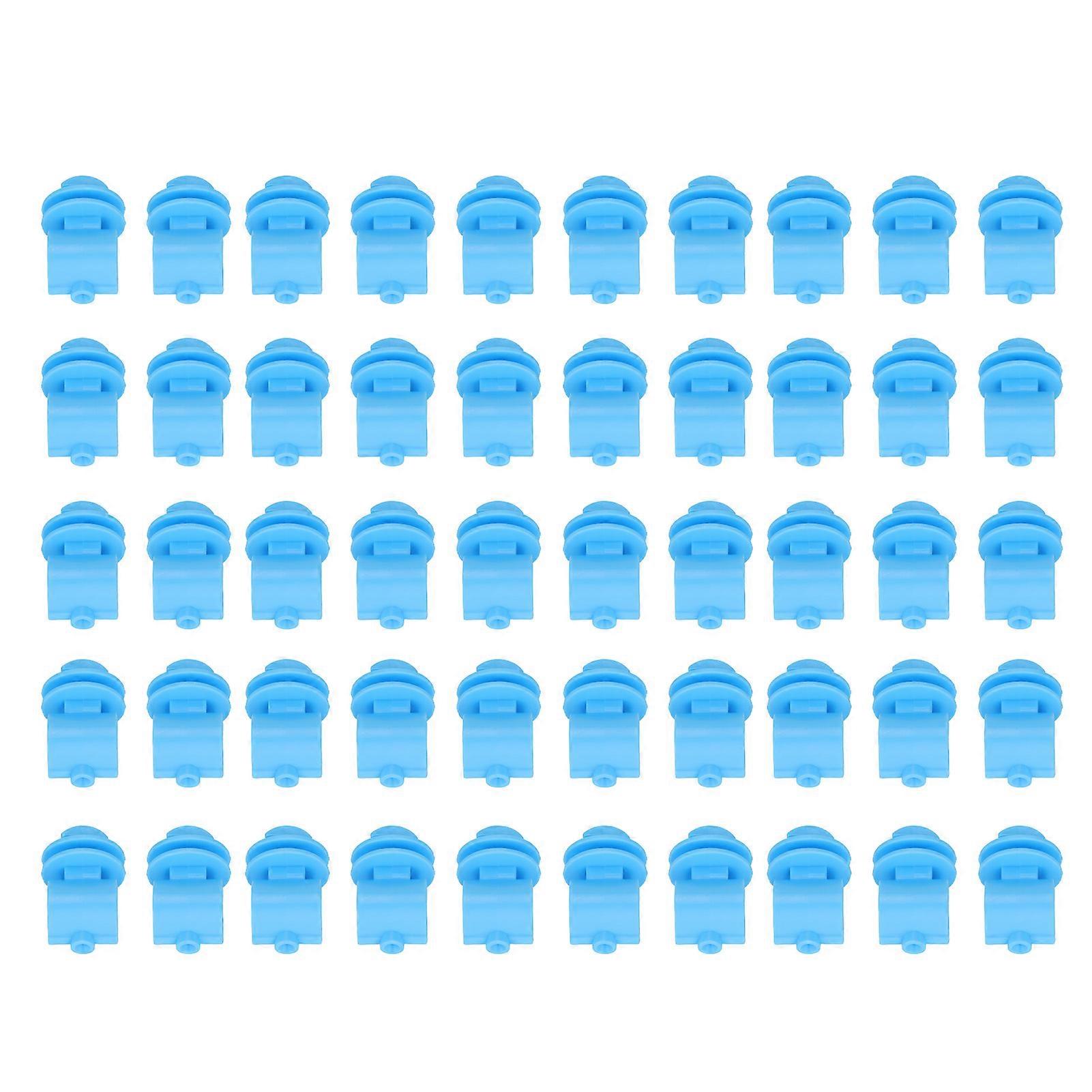 50Pcs Electric Fence Insulators Round ABS Post Insulator with 2.1cm Hole for Farm Safety Blue NO.5152