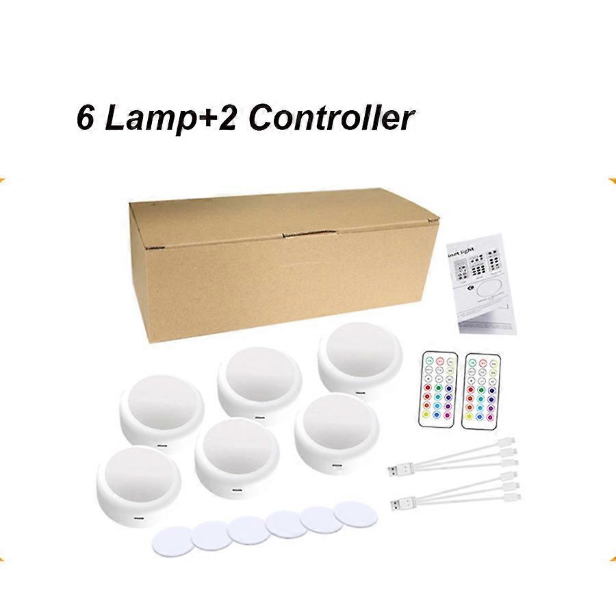 13 Color Usb Charging Led Puck Lights With Remote Control Wireless Under Cabinet Lighting Stick On Night Lights For Shelf Closet