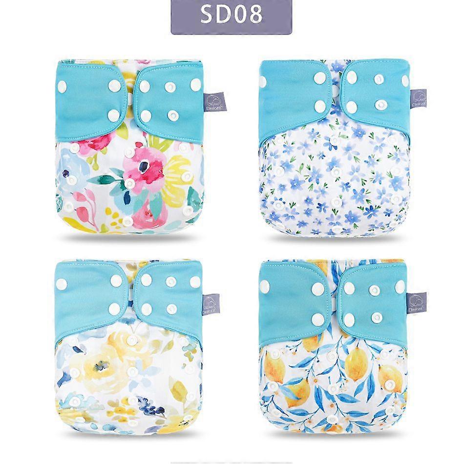 ECO-friendly Gray Mesh Cloth New 4pcs/set Washable Pocket Diaper Adjustable Reusable fralda Ecological Cloth Diaper with Insert